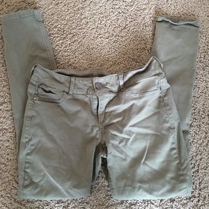 Olive green skinny jeans